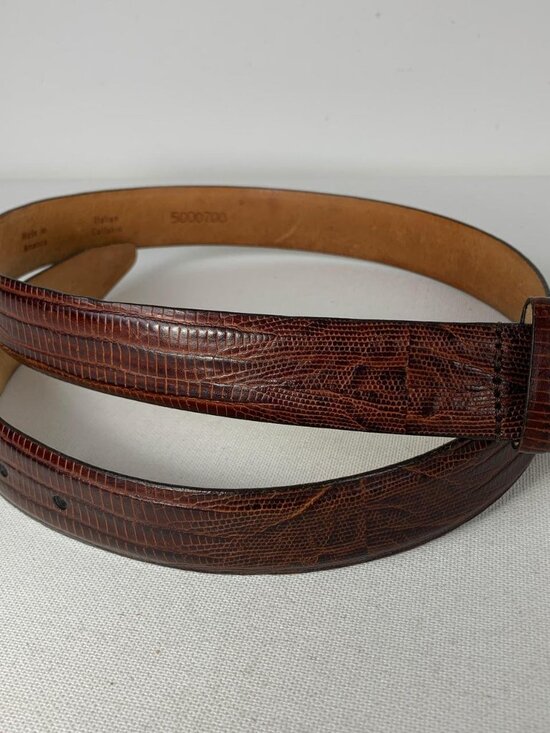 Martin Dingman Brown Leather Belt with Silver Buckle - Size 34/85 main image 7